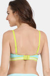 Zivame Sporty Twist Padded Non Wired 3/4Th Coverage T-Shirt Bra - Aqua Sky — thumbnail 2